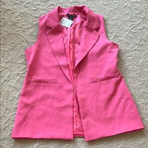 Pink Sleeveless Blazer Vest